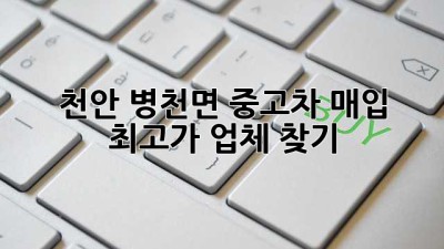 천안 병천면 중고차 매입 최고가 업체 찾기